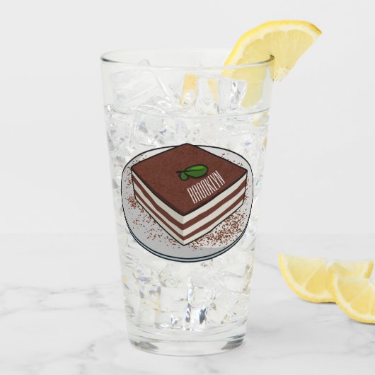 Verre Illustration de gâteau de Tiramisu (Dos glace)