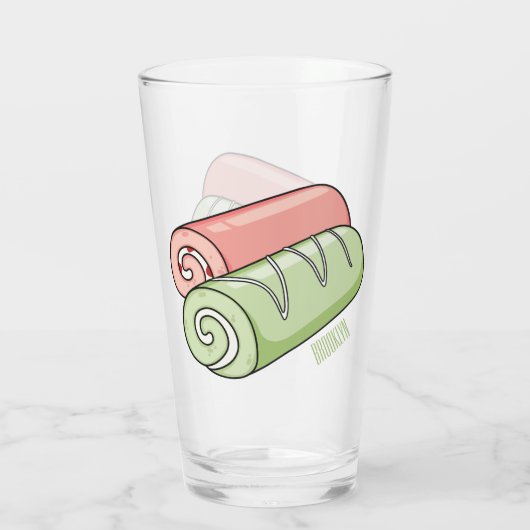Verre Illustration de gâteau suisse roll / roll (Dos)