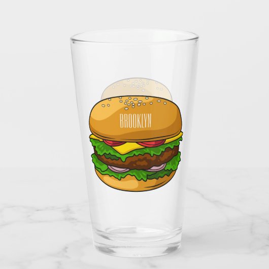 Verre Illustration de Hamburger (Dos)