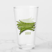 Verre Illustration de haricots verts (Dos)