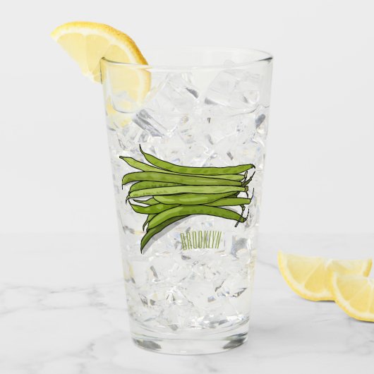 Verre Illustration de haricots verts (Devant glace)