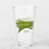 Verre Illustration de haricots verts (Devant)