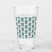 Verre illustration de Hibou Bleu (Dos)