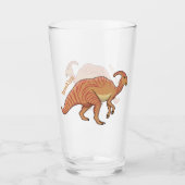Verre Illustration de la caricature de dinosaure du para (Devant)