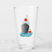 Verre Illustration de la caricature de remorqueur de paq (Devant)