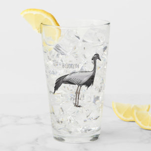 Verre Illustration de la grue Demoiselle