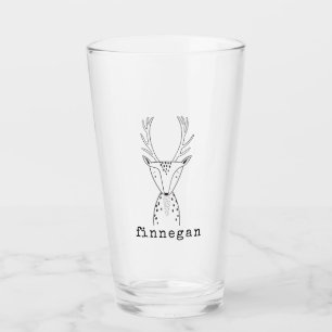 Verre Illustration de la ligne simple de Cerf mou Nom pe