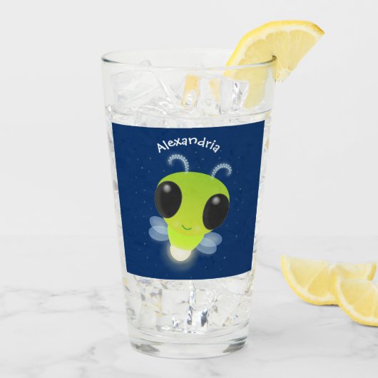 Verre Illustration de la luciole vert mou (Dos glace)