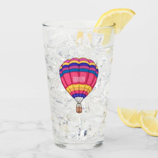 Verre Illustration de la montgolfière (Dos glace)