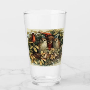 Verre Illustration de la nature des hiboux et des fées e