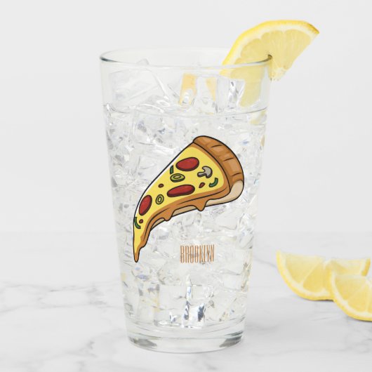 Verre Illustration de la pizza (Dos glace)