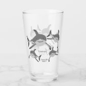 Verre Illustration de la vie marine du requin souriant (Dos)