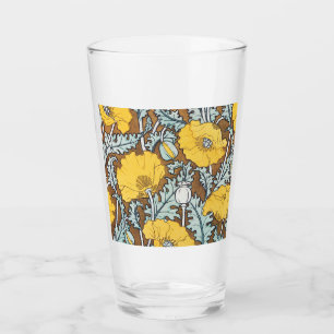Verre Illustration de l'art du pavot Flower Nouveau
