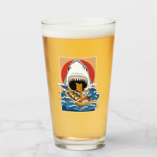 Verre Illustration de l'attaque de requins sushis