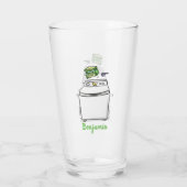 Verre Illustration de lave-linge mignonne (Dos)