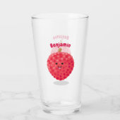 Verre Illustration de litchee rose mignon (Dos)