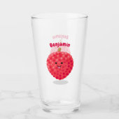Verre Illustration de litchee rose mignon (Devant)