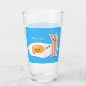 Verre Illustration de l'oeuf de Cute kawaii et du bacon (Dos)