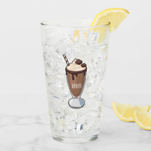 Verre Illustration de milk-shake au chocolat
