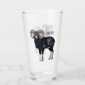 Verre Illustration de mouflon, mouton (Devant)