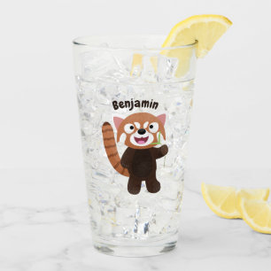 Verre Illustration de panda rouge mignon