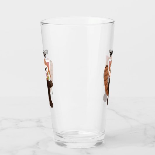 Verre Illustration de panda rouge mignon (Gauche)
