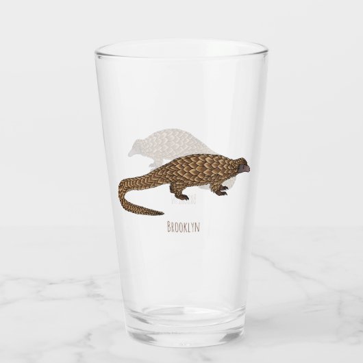 Verre Illustration de pangolin à queue longue (Dos)