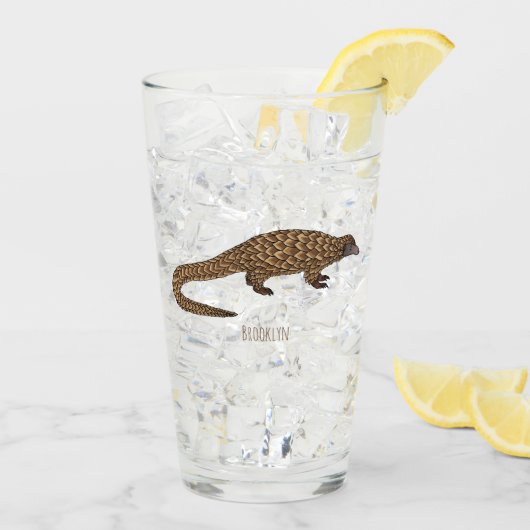 Verre Illustration de pangolin à queue longue (Dos glace)