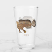 Verre Illustration de poisson à main (Dos)