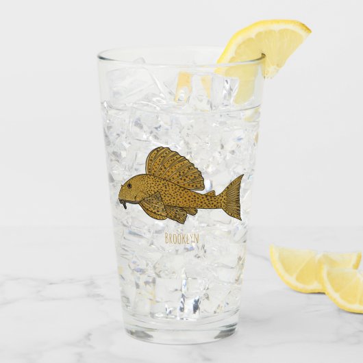 Verre Illustration de poisson Pleco (Dos glace)