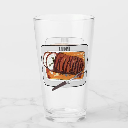 Verre Illustration de poitrine de dinde rôtie (Dos)