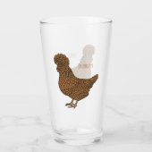 Verre Illustration de poulet à la polis chamois (Dos)