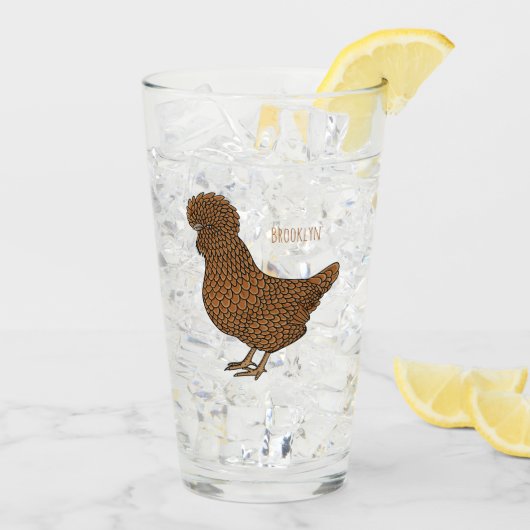 Verre Illustration de poulet à la polis chamois (Dos glace)