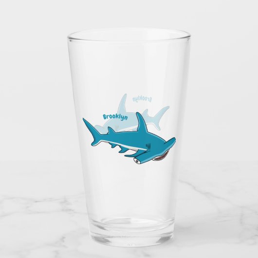 Verre Illustration de requin marteau (Devant)
