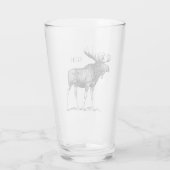 Verre Illustration de Rustic Moose| Monogramme (Dos)