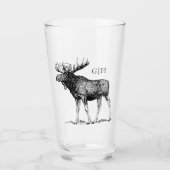 Verre Illustration de Rustic Moose| Monogramme (Devant)