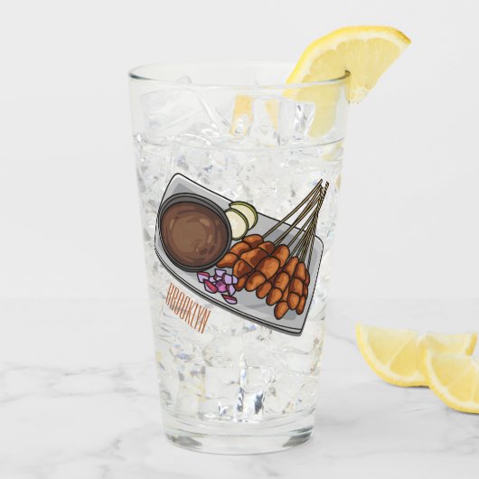 Verre Illustration de Satay (Dos glace)
