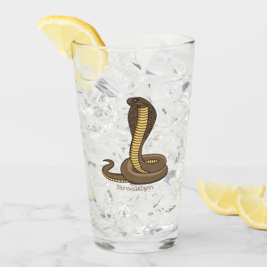Verre Illustration de serpent à cobra Brown (Devant glace)