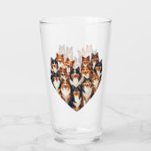 Verre Illustration de Sheltie Heart Shetland Sheepdog (Dos)