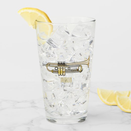 Verre Illustration de trompette (Devant glace)