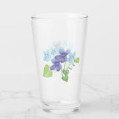 Verre Illustration des fleurs de violet sauvages (Dos)