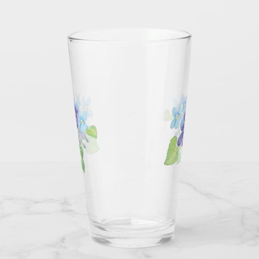 Verre Illustration des fleurs de violet sauvages (Gauche)