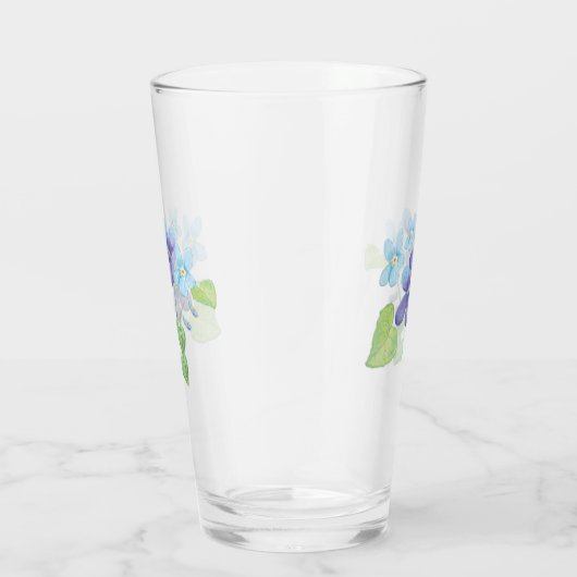 Verre Illustration des fleurs de violet sauvages (Droite)