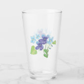 Verre Illustration des fleurs de violet sauvages (Devant)