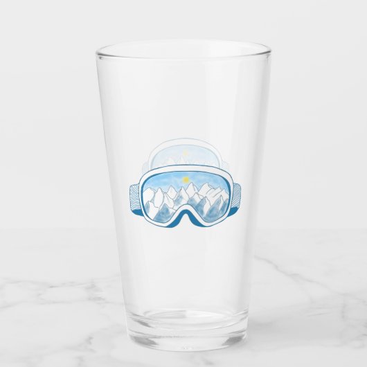 Verre Illustration des lunettes de ski de montagne (Devant)