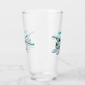 Verre Illustration d'hydravion bleu blanc (Gauche)