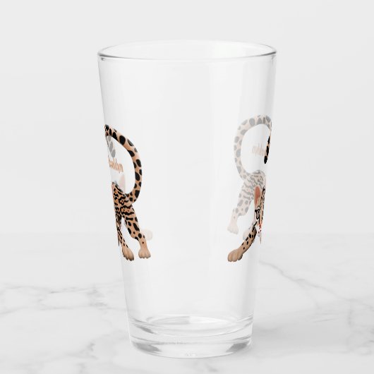 Verre Illustration d'ocelot mignon (Gauche)