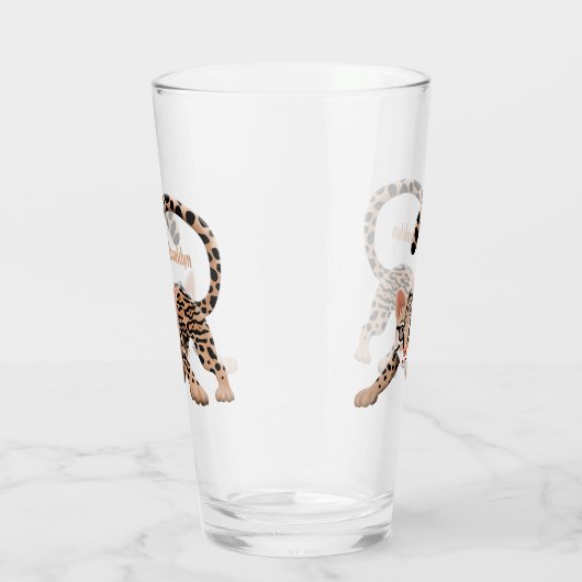 Verre Illustration d'ocelot mignon (Droite)