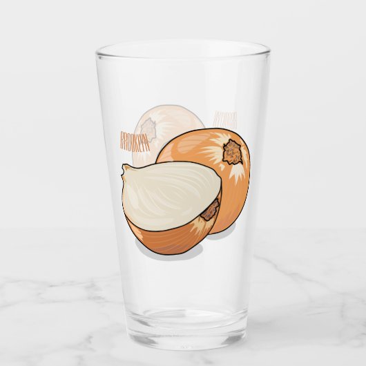 Verre Illustration d'oignon (Devant)