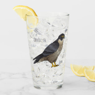 Verre Illustration d'oiseau de faucon pèlerin